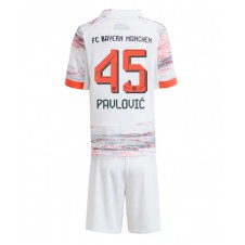 Bayern Munich Aleksandar Pavlovic #45 Bortaställ Barn 2025-26 Korta ärmar (+ Korta byxor)